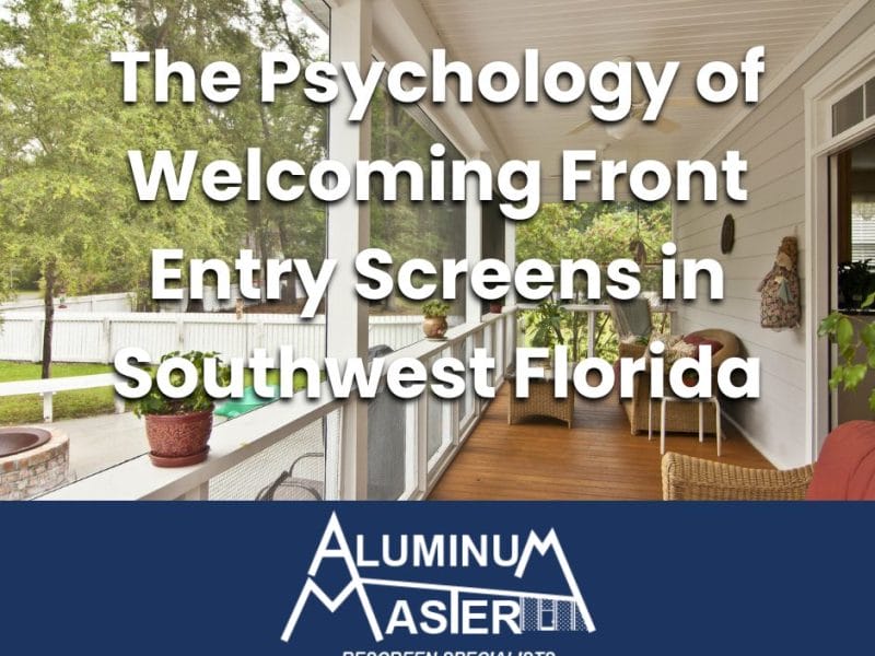 Front entryway screen enclosure repair at a Naples Florida home
